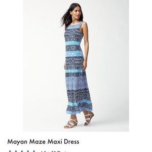 Tommy Bahama Geometric Blue Maxi Dress
